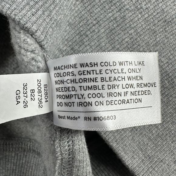 Best Made Co Sweatshirt Mens Large Heather Gray Supima Sweat Logo Crew Neck - Picture 6 of 10